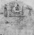 Молодая женщина, выглядывающая из окна. 1621 - 145 х 145 мм Сангина и черный мел на белой бумаге Париж Лувр, Кабинет рисунков Италия