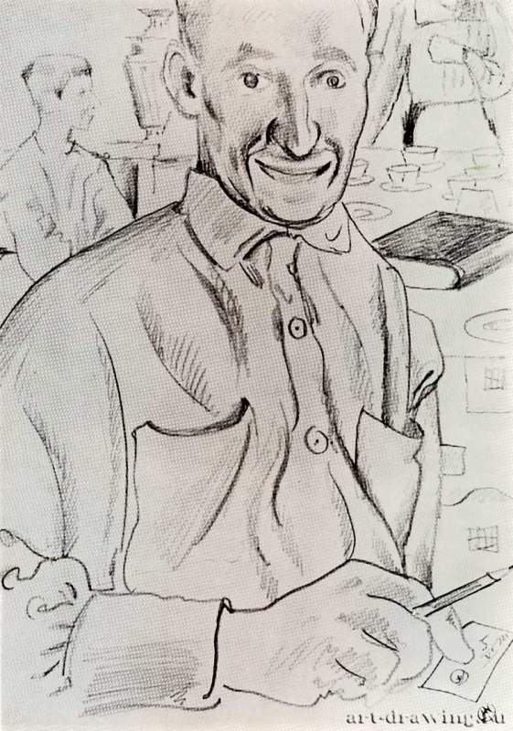 Портрет Г. С. Верейского, 1921 г. - Бумага, графитный карандаш; 28,5 x 21 см. Россия.