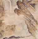 Водопад на горе Лу. 1660-1710 - Ширина 62,3 см. Шелк, тушь, краски. Стиль эпохи Цин. Китай. Оисо (Япония). Собрание K. Сумимото. Настенный свиток.