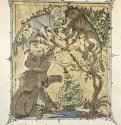 Книга басен, медведь и обезьяны. 1325-1350 - 11,5 x 9,7 смБумагаЕгипетВашингтон. Художественная галерея ФрираКнижная миниатюра