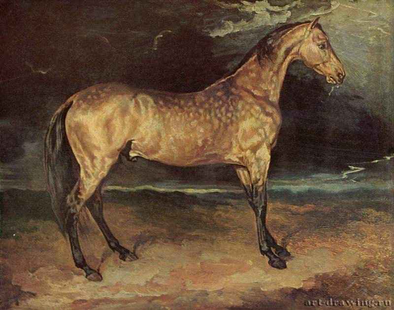 Конь во время грозы. 1820-1821 - 49 x 60 смХолст, маслоРомантизмФранцияЛондон. Национальная галерея