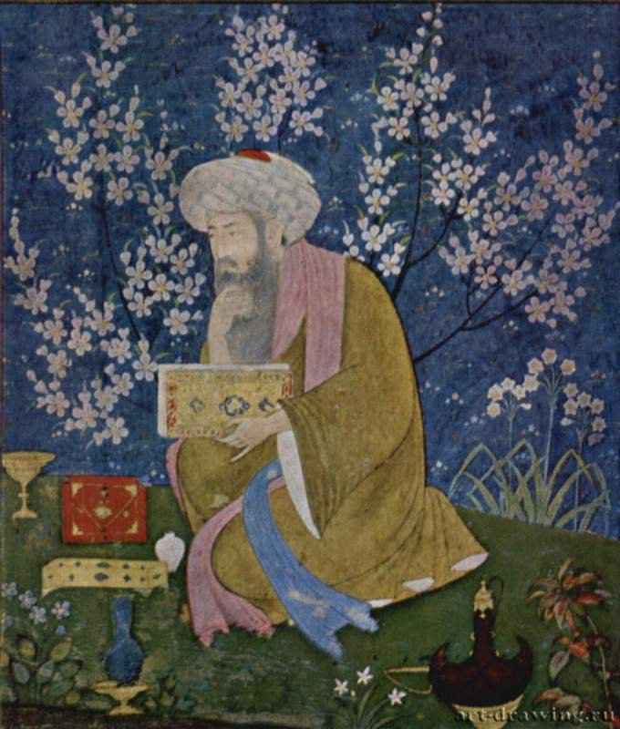 Придворный. 1615 - 16,8 x 10 см. Бумага. Стиль декан. Индия. Лондон. Британский музей. Биджапурская школа.