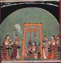 Из цикла "Рагмала". Хиндола Рага. 1650 - 18 x 15,7 см. Бумага. Стиль раджастани. Индия. Варанаси. Бхарат Кала Бхаван. Школа Мальвы.