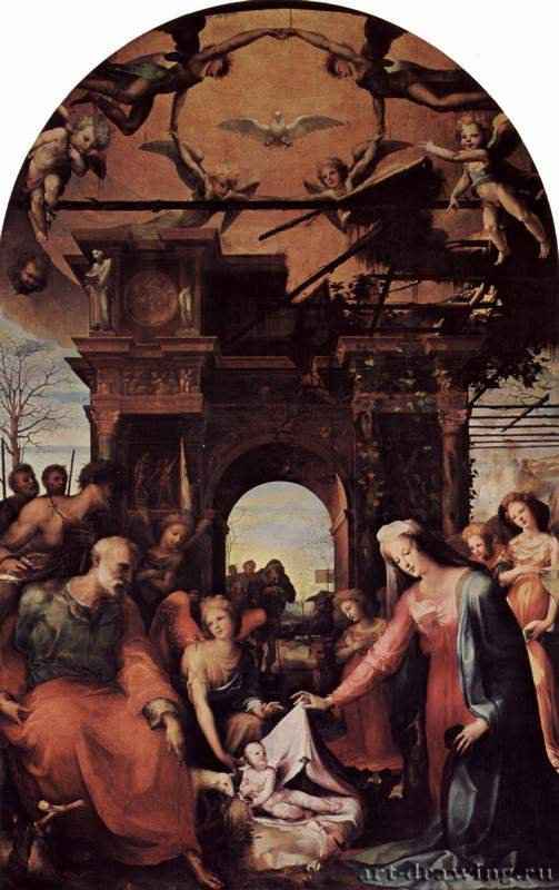 Рождество. 1523-1524 - 390 x 235 смДеревоМаньеризмИталияСиена. Сан Мартино