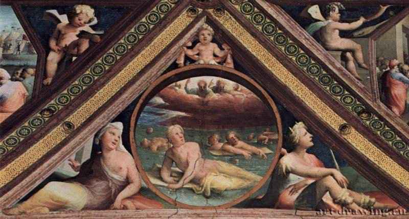 Фрески палаццо Бинди Сегарди, Потоп. 1524-1525 * - ФрескаМаньеризмИталияСиена. Палаццо Казини КазуччиниТондо