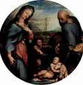 Святое семейство с Иоанном Крестителем. 1515-1525 * - Диаметр 113 смДеревоМаньеризмИталияМюнхен. Старая Пинакотека