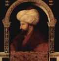 Портрет султана Мехмеда Фатиха II "Завоевателя". 1480 - 69,9 x 52,1 смХолст, маслоВозрождениеИталияЛондон. Национальная галереяНаписана в честь заключения мира между правительством Венеции и султаном, в связи с этим событием Беллини прибыл в Стамбул.