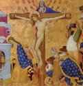 Заалтарное изображение в церкви Сен-Дени в Париже. Последнее причастие и мученическая смерть св. Дионисия. 1416 - 162 x 211 смДерево, темпераГотикаФранция и НидерландыПариж. Лувр
