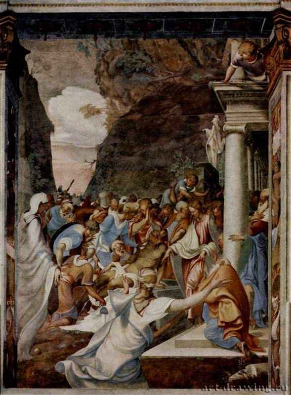 Воскрешение Лазаря. 1540 - ФрескаМаньеризмИталияКремона. Сан Сигизмондо