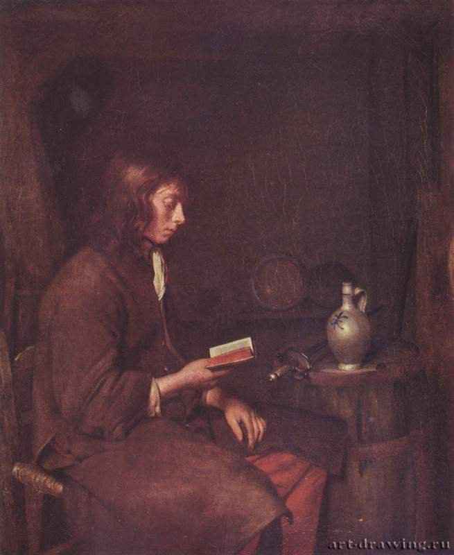 Читающий мужчина. Вторая треть 17 века - 42,9 x 36,5 смХолст, маслоБароккоНидерланды (Голландия)Шверин. Государственный музей, картинная галерея