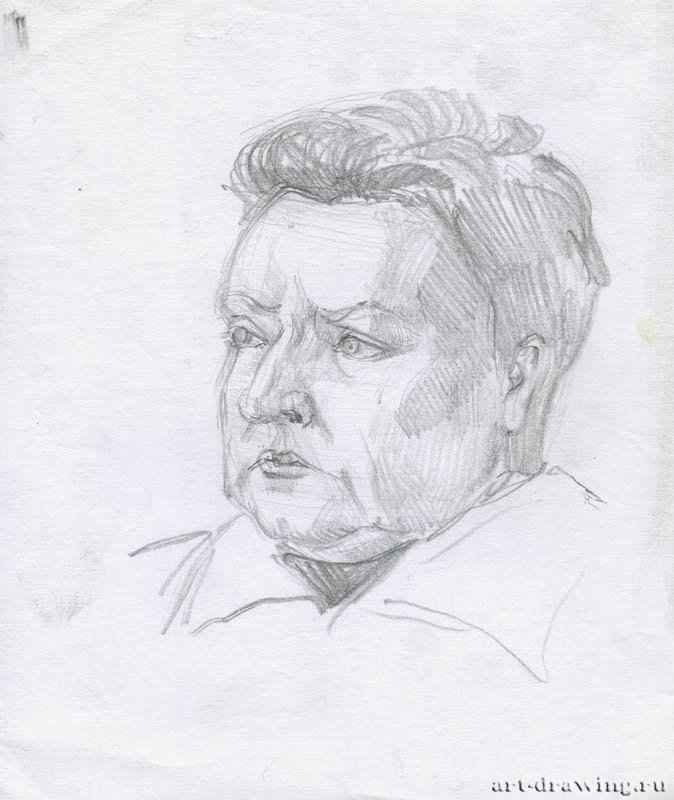 Портрет женщины, 2008 г. - Карандаш, бумага; 16,68 x 19,81см. Частная коллекция. Москва. Россия.