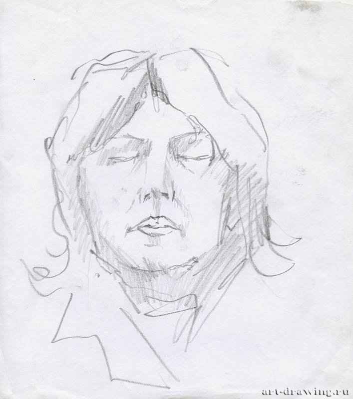 Портрет женщины, 2008 г. - Карандаш, бумага; 20,36 x 23,05 см. Частная коллекция. Москва. Россия. «Серия работ в московском метрополитене»