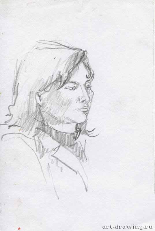  Портрет женщины, 2008 г. - Карандаш, бумага; 12,61 x 18,8 см. Частная коллекция. Москва. Россия.