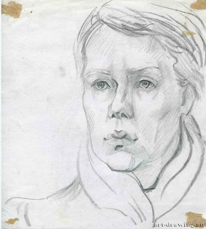 Портрет женщины, 2008 г. - Карандаш, бумага; 18,83 x 20,91 см. Частная коллекция. Москва. Россия.