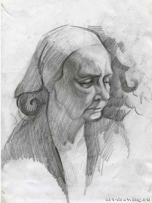 Портрет женщины, 2009 г. - Карандаш, бумага; 19,57 x 26,08 см. Частная коллекция. Москва. Россия.