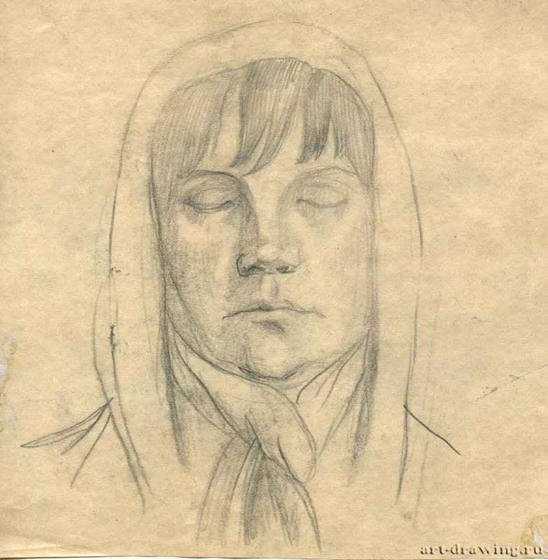 Портрет женщины, 2010 г. - Карандаш, хелтая бумага; 19,57 x 19,99 см. Частная коллекция. Москва. Россия. «Серия работ в московском метрополитене»