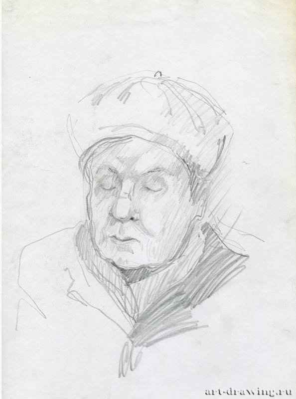 Портрет женщины, 2010 г. - Карандаш, бумага; 20,84 x 28,05 см. Частная коллекция. Москва. Россия. «Серия работ в московском метрополитене»